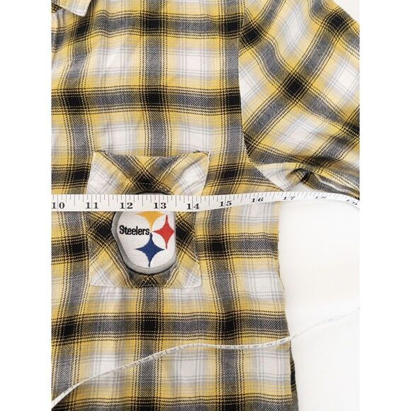 Pittsburgh Steelers NFL Team Apparel Flannel Long Sleeve Mens Small - Picture 8 of 10
